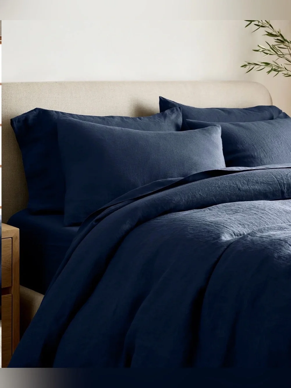 QUINCE NWOT European Linen Duvet Cover Set - King - Navy